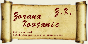 Zorana Kovjanić vizit kartica